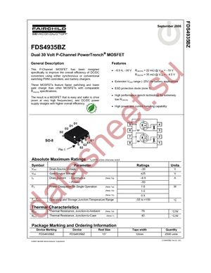 FDS4935BZ datasheet  